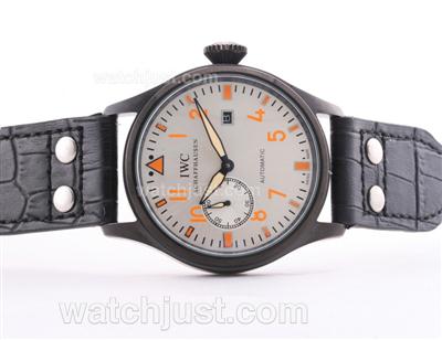 IWC Big Pilot Automatic PVD Case White Dial-Orange Marking