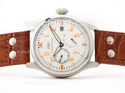 IWC Big Pilot Working Power Reserve White Dial with Orange Marking