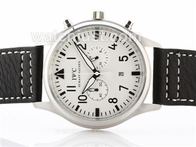 IWC Pilot Chrono Working Chronograph With White Dial