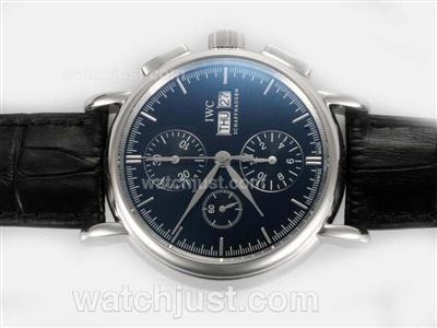 IWC Portofino Chronograph Swiss Valjoux 7750 Movement AR Coating with Black Dial