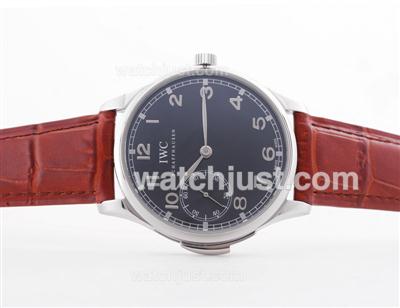 IWC Portuguese Automatic with Black Dial and Brown Leather Strap