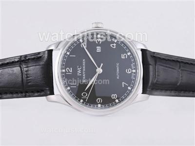 IWC Portuguese Automatic with Black Dial and Strap