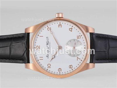 IWC Portuguese F.A Jones Manual Winding Rose Gold Case with White Dial-New Version