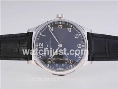 IWC Portuguese Repetition Unitas 6497 Movement with Black Dial-Number Marking