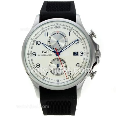 IWC Portuguese Yacht Club Automatic with White Dial-Rubber Strap