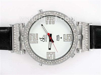 Jacob & Co Classic Five Time Zone Diamond Bezel with White Dial-Double Dial