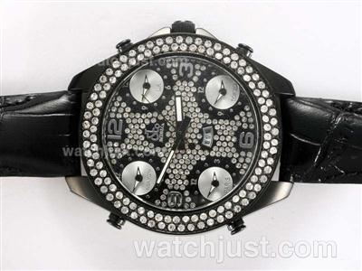 Jacob & Co Classic Five Time Zone PVD Case with Diamond Bezel and Dial