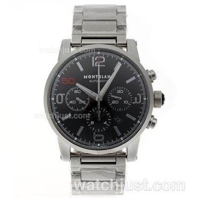 Montblanc Time Walker Chronograph Swiss Valjoux 7750 Movement with Black Dial S/S-10th Limited Edition