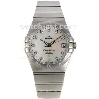 Omega Constellation Swiss ETA 2836 Movement Diamond Markers with MOP Dial-Sapphire Glass S/S