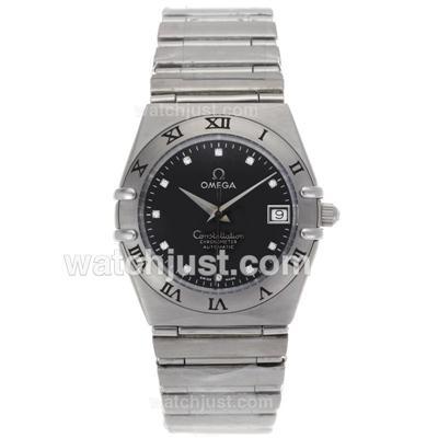 Omega Constellation Swiss ETA Movement Diamond Markers with Black Dial