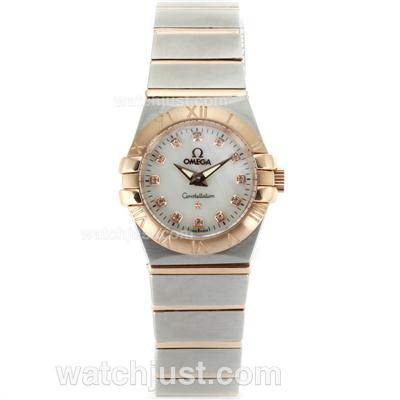 Omega Constellation Two Tone Diamond Markers with MOP Dial-Same Chassis as ETA Version-Lady Size