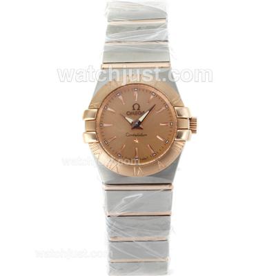 Omega Constellation Two Tone Stick Markers with Champagne Dial-Same Chassis as ETA Version-Lady Size