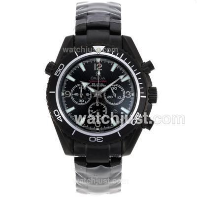 Omega Planet Ocean 007 Quantum Of Solace Edition Working Chrono Full PVD with Black Dial