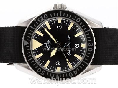 Omega Seamaster 300 Date Swiss ETA 2824 Movement with Nylon Strap-Vintage Royal Edition