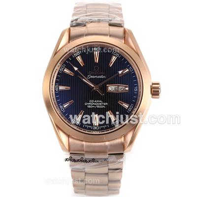 Omega Seamaster Aqua Terra Automatic Full Rose Gold with Black Dial