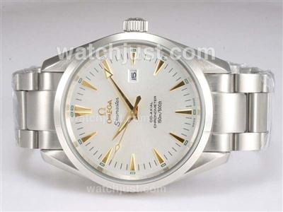 Omega Seamaster Aqua Terra Automatic Gold Marking with White Dial