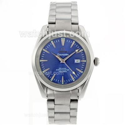 Omega Seamaster Automatic Glod Marking with Blue Dial S/S