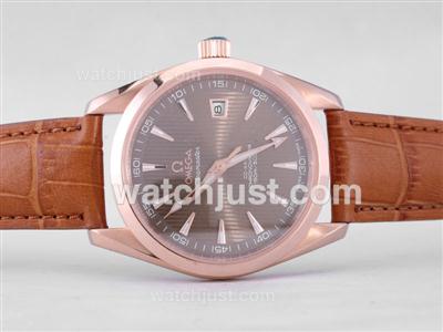 Omega Seamaster Automatic Rose Gold Case with Brown Dial-Limited Edition