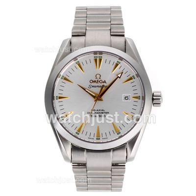 Omega Seamaster Co-Axial Automatic Golden Stick Markers with White Dial S/S-Sapphire Glass