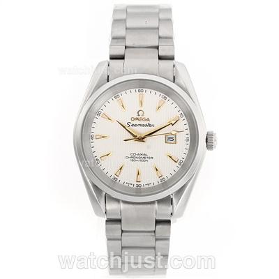 Omega Seamaster Co-Axial Automatic Golden Stick Markers with White Dial S/S