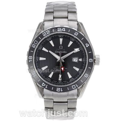 Omega Seamaster Panet Ocean GMT Automatic Ceramic Bezel with Black Dial S/S-Sapphire Glass