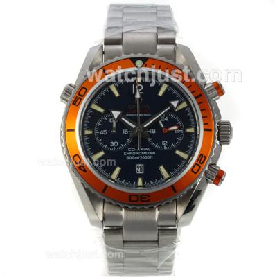 Omega Seamaster Planet Ocean Working Chronograph Orange Bezel with Black Dial S/S