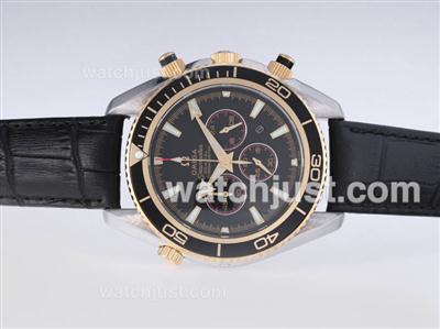 Omega Seamaster Planet Ocean Working Chronograph With Two Tone Casing