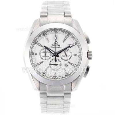 Omega Seamaster Planet Ocean Working Chronograph with White Dial S/S