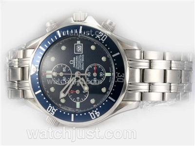 Omega Seamaster Professional Working Chronograph with Blue Dial and Bezel