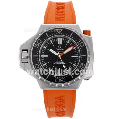 Omega Seamaster Swiss ETA 2836 Movement Sapphire Bezel with Black Dial-Orange Rubber Strap