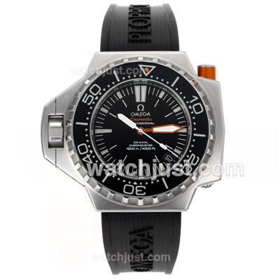 Omega Seamaster Swiss ETA 2836 Movement with Black Dial-Rubber Strap