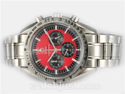 Omega Speedmaster Chronometer Working Chronograph Legend with Red Dial