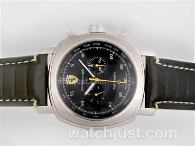 Panerai Ferrari Rattapante Automatic with Black Dial and Strap