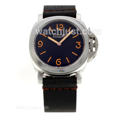 Panerai Luminor Automatic with Blue Dial-Black Leather Strap