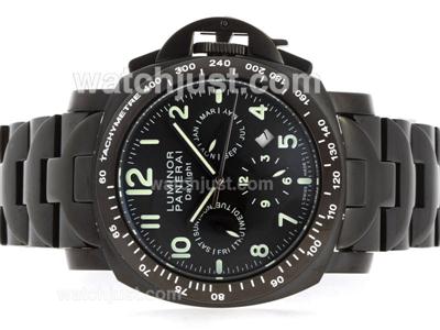 Panerai Luminor Daylight Automatic Full PVD with Black Dial-Number Markers