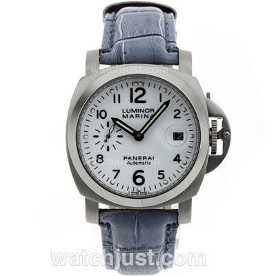 Panerai Luminor Marina Automatic with Blue Leather Strap-Mid Size