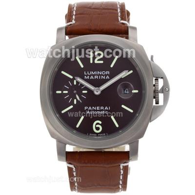 Panerai Luminor Marina Automatic with Brown Dial-Full Titanium Case