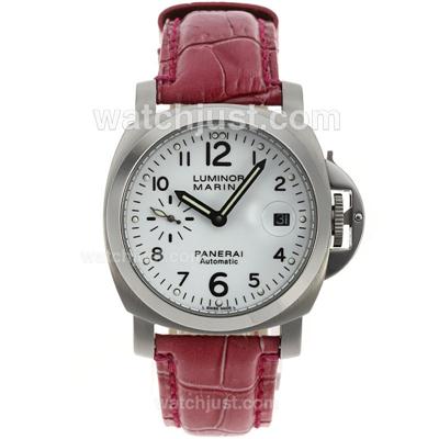 Panerai Luminor Marina Automatic with Pink Leather Strap-Mid Size