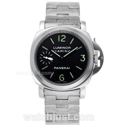 Panerai Luminor Marina OP Logo Unitas 6497 Movement with Black Dial S/S-Polished Case