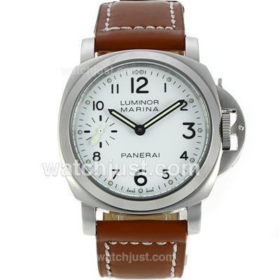 Panerai Luminor Marina PAM 113 Swan Neck Unitas 6497 Movement -White Dial