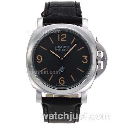 Panerai Luminor OP Logo Unitas 6497 Movement with Black Dial-Leather Strap