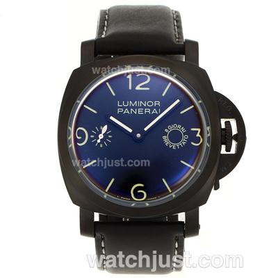 Panerai Luminor Unitas 6497 Movement PVD Case with Black Dial-Black Movement