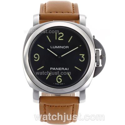 Panerai Luminor Unitas 6497 Movement with Black Dial-Leather Strap