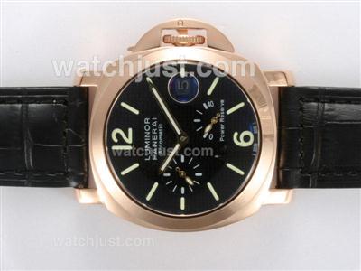 Panerai Luminor Pam 090 Working Power Reserve Automatic Rose Gold Case with Black Dial