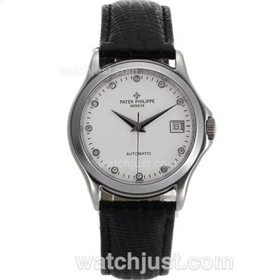 Patek Philippe Classic Automatic Diamond Markers with White Dial-Sapphire Glass