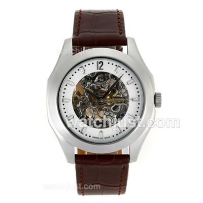 Patek Philippe Classic Automatic with Skeleton Dial-Brown Leahter Strap