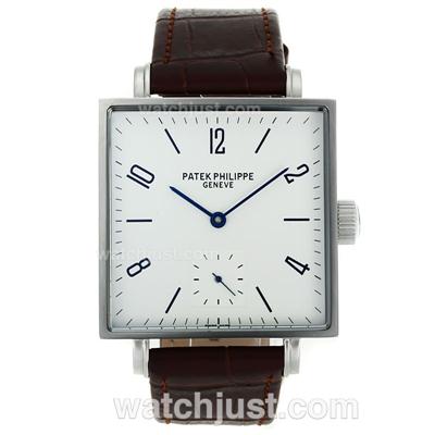 Patek Philippe Classic Manual Winding with White Dial-Leather Strap