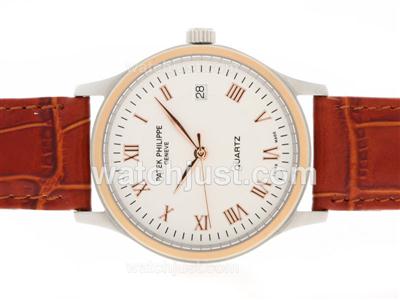 Patek Philippe Classic Two Tone Case with White Dial-Roman Markers