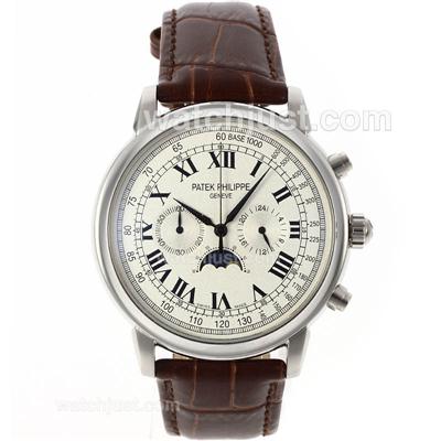 Patek Philippe Classic Working Chronograph with White Dial-Roman Markers