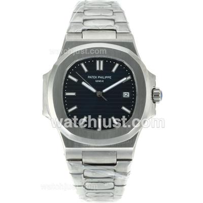 Patek Philippe Nautilus Automatic Stick Markers with Gray Dial S/S